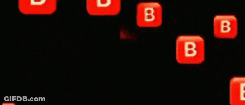 Row Of Red Squares With Letter B GIF