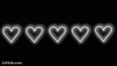 Row Of White Hearts GIF