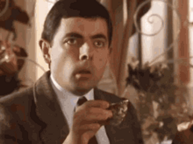 Rowan Atkinson As Mr. Bean Funny Realization GIF