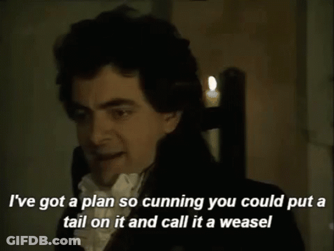 Rowan Atkinson Scheming GIF