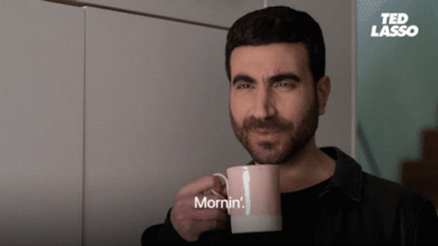 Roy Kent Ted Lasso Mornin Good Morning Coffee Cup GIF