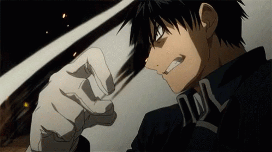 Roy Mustang Fullmetal Alchemist Angry Scream Fire GIF