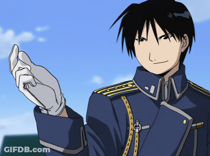 Roy Mustang Fullmetal Alchemist Close Eyes Smile GIF