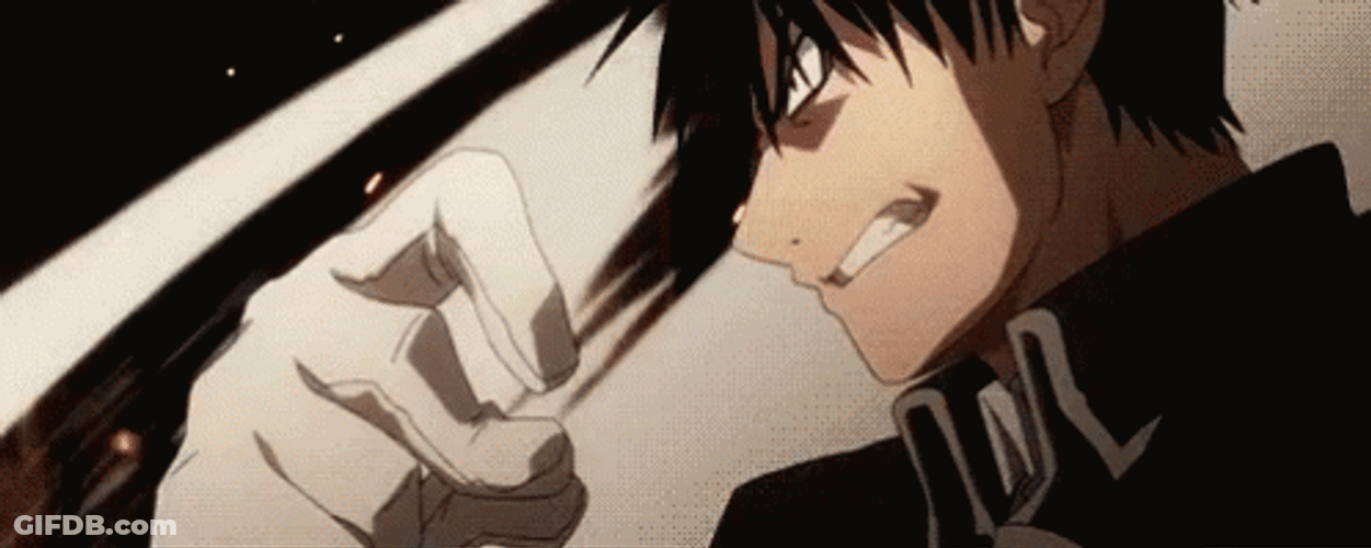 Roy Mustang Fullmetal Alchemist Crazy Monster Scream GIF