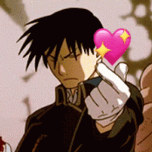 Roy Mustang Fullmetal Alchemist Finger Heart GIF