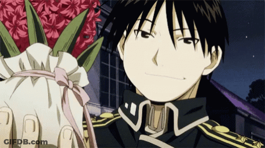 Roy Mustang Fullmetal Alchemist Flowers For You GIF