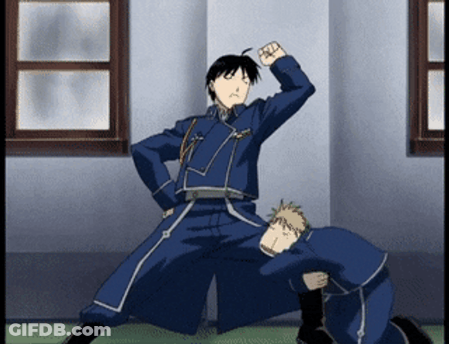Roy Mustang Fullmetal Alchemist Jean Havoc Begging GIF