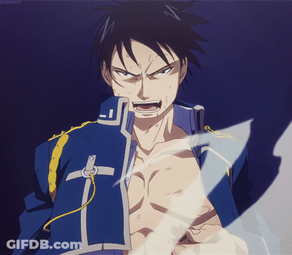 Roy Mustang Fullmetal Alchemist Serious Angry Talk GIF