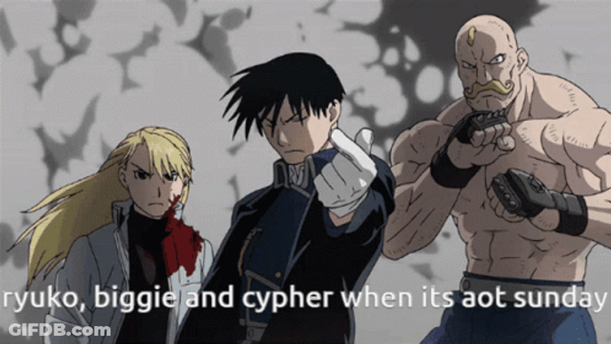 Roy Mustang Fullmetal Alchemist Team Finger Heart GIF