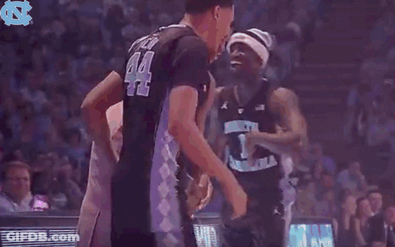 Roy Williams And His Team Sharing Joyful Moment GIF