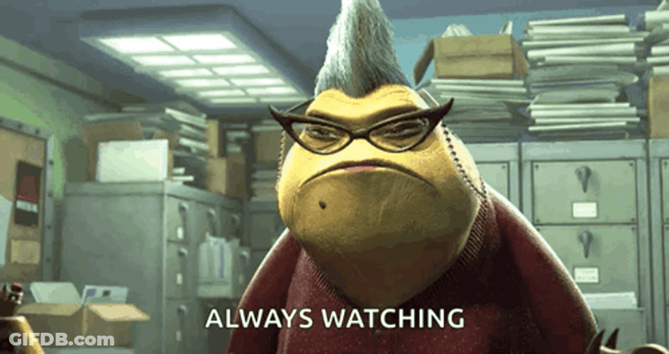 Roz Monsters Inc Always Watching GIF