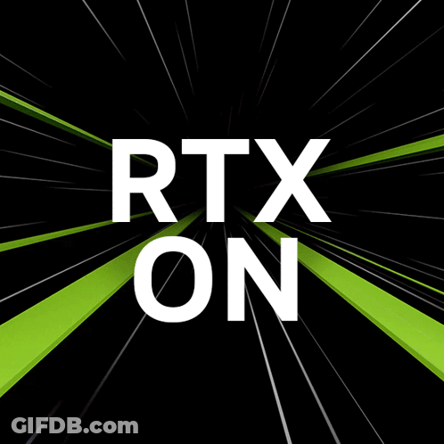 RTX On Black Green Lines GIF