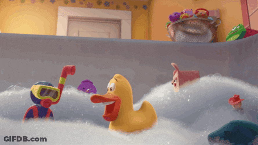Rubber Duck And Friends Bubble Bath Time GIF