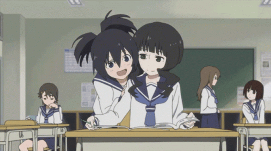 Rubbing Cheeks Anime Yuri GIF