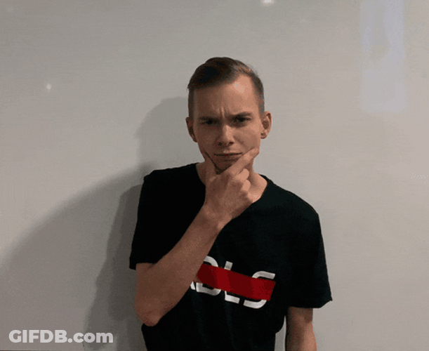 Rubbing Chin Guy In Doubt GIF