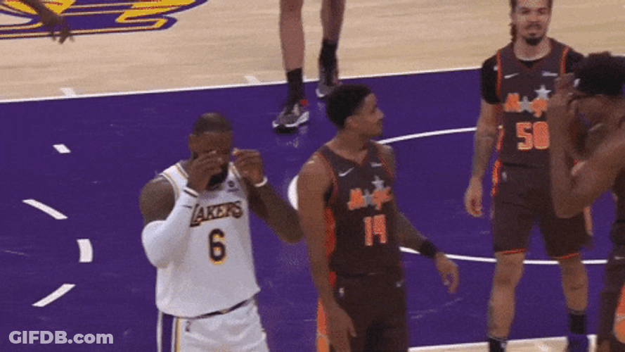 Rubbing Eyes Lebron Missing Dunk GIF