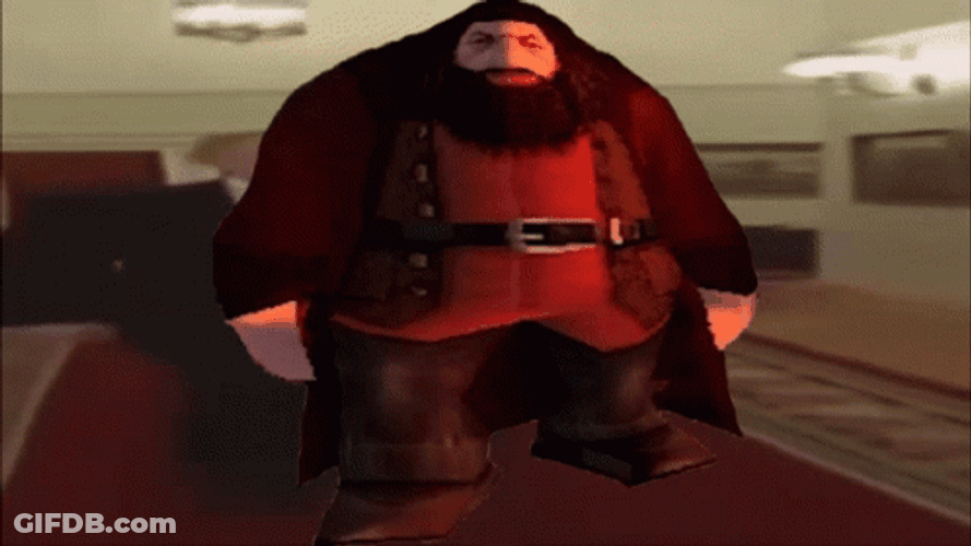 Rubeus Hagrid Walking Meme GIF