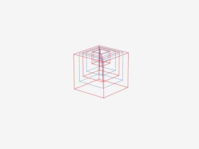 Rubik's Cube Line Art GIF