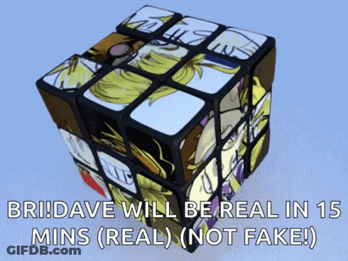 Rubik's Cube Saying Dave Will Be Real In 19 Mins GIF