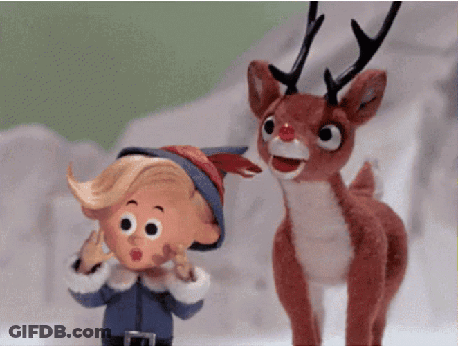 Rudolph And Hermey Dancing GIF