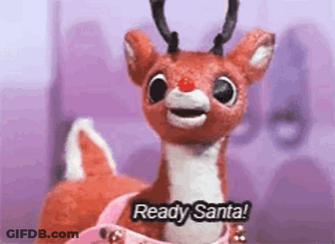 Rudolph Ready Santa GIF