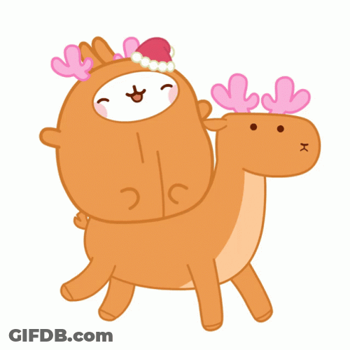 Rudolph Running With His Friend GIF