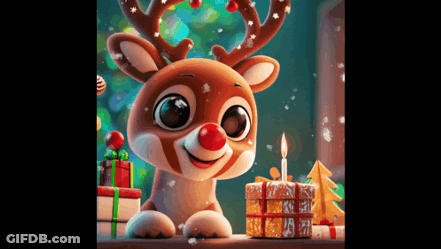 Rudolph The Cute Red Nose Reindeer GIF