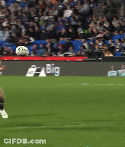 Rugby Game With Big Sign In Background GIF