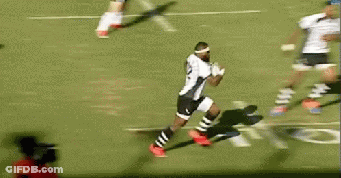Rugby Player Running Being Tackled GIF