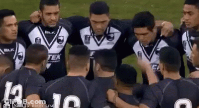 Rugby Players Huddled Together GIF