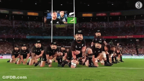Rugby Players Kneeling Before Rugby World Ad GIF