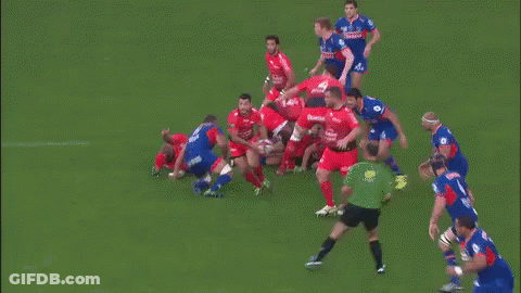Rugby Players On Field With Number 2 GIF