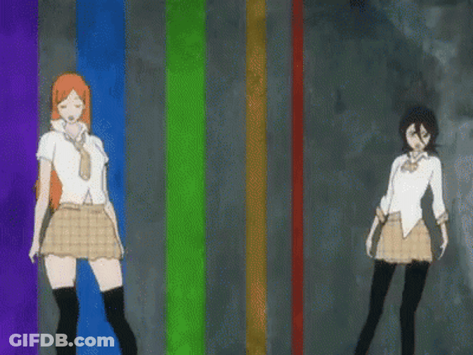 Rukia Kuchiki And Inoue Orihime Dancing GIF