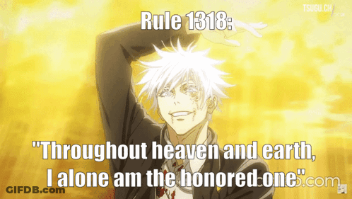 Rule 1318 Says Throughout Heaven And Earth I Alone Am The Honored One GIF