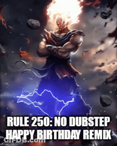 Rule 250 No Dubstep Happy Birthday Remix Dragon Ball Z Character GIF