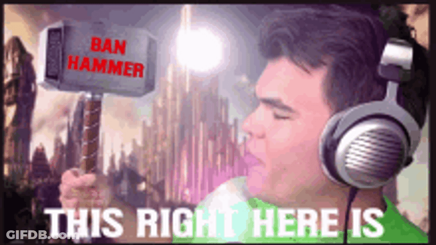 Rules Breaker Get Hit Ban Hammer GIF