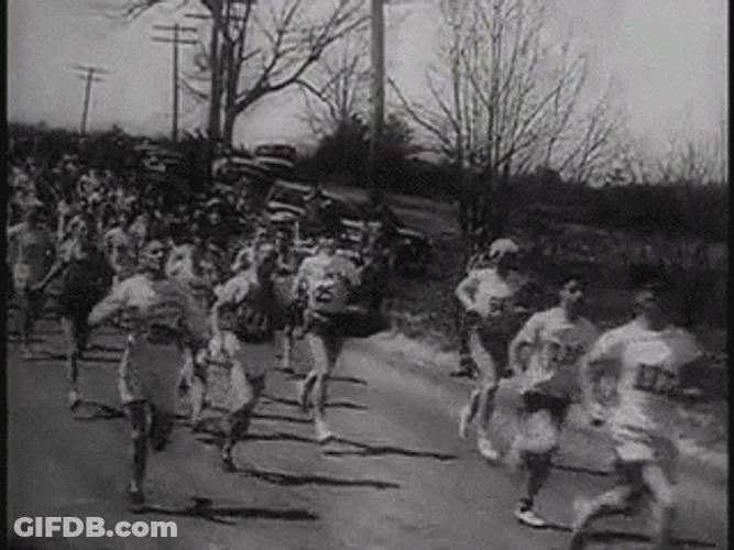 Run Boston Marathon 1940S GIF