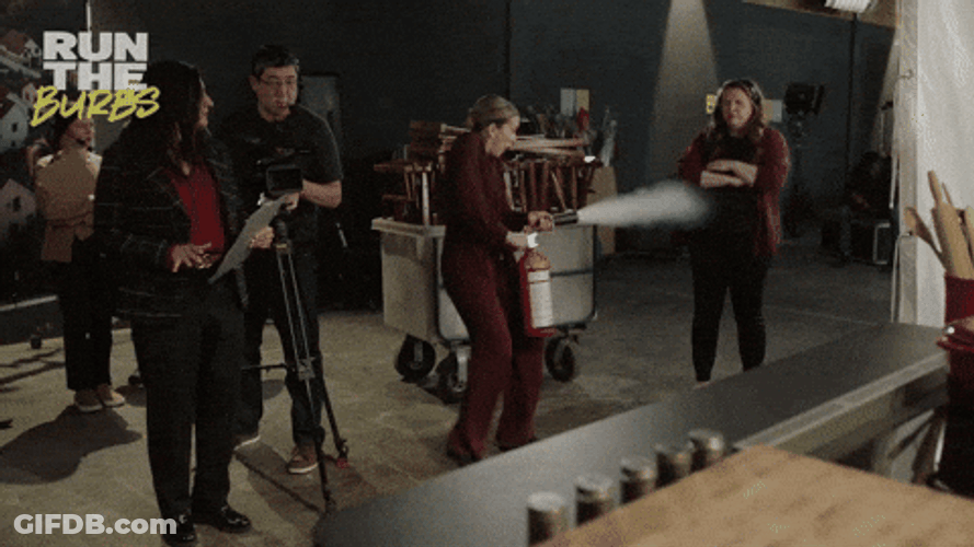 Run The Burbs Fire Extinguisher GIF