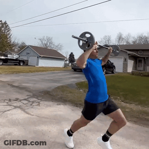 Run While Holding Dumbbells Daniel Labelle GIF