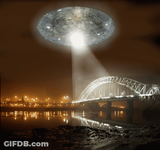 Runcorn Bridge Shinning Ufo GIF