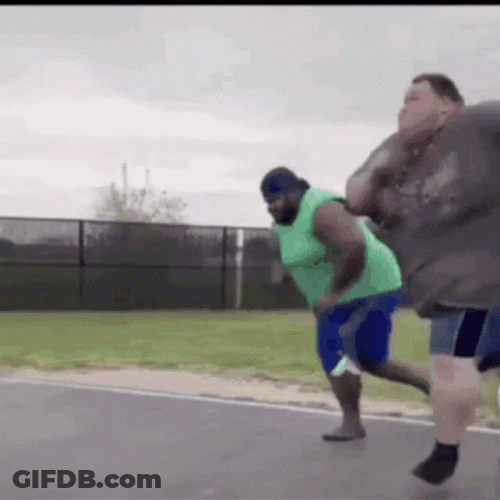 Runner Fat Guy Race Fall GIF