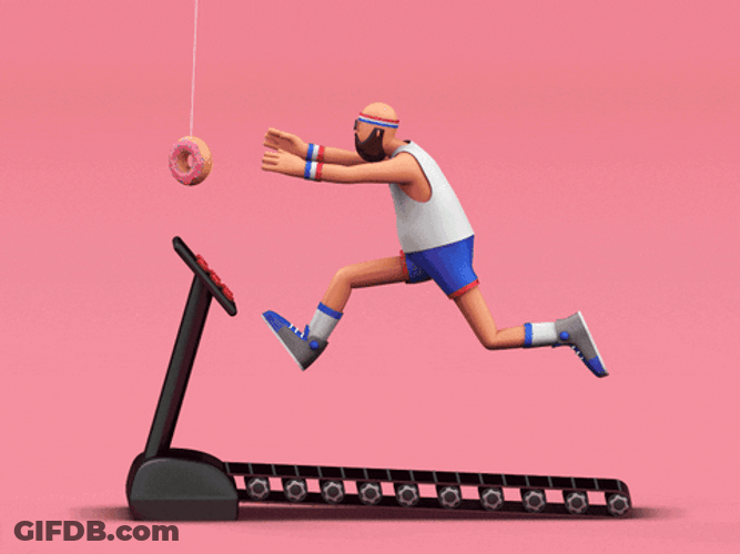 Runner Sports Animation Donut Treadmill GIF