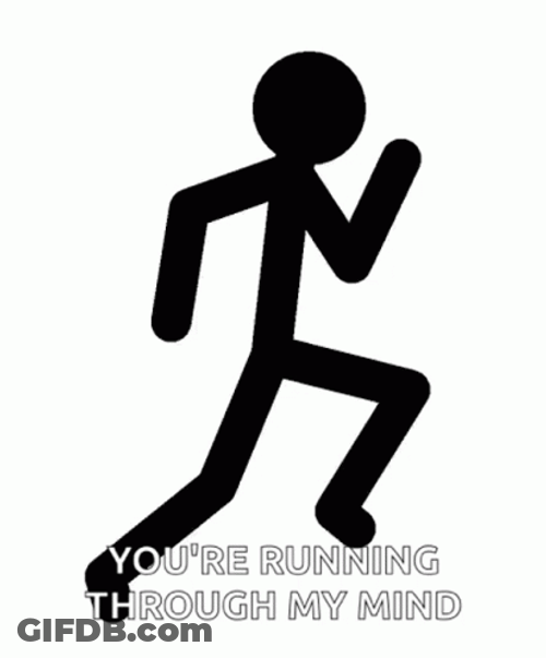 Runner Stickman Romantic Love Quote GIF