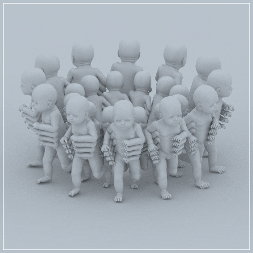 Running 3D White Cartoon GIF