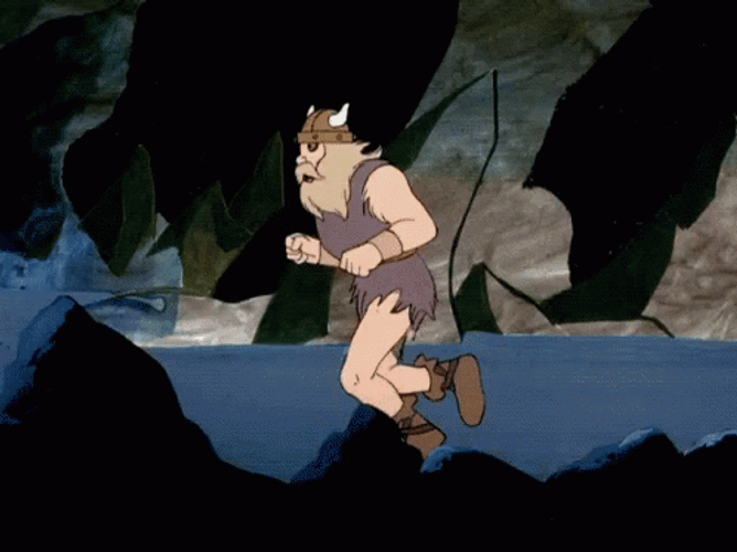 Running Animated Man Viking GIF