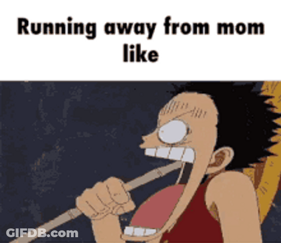 Running Away From Mom Anime Meme GIF