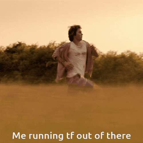 Running Away Reaction GIF