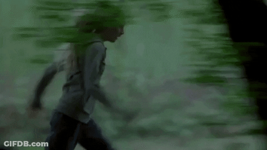 Running Away Through Forest GIF