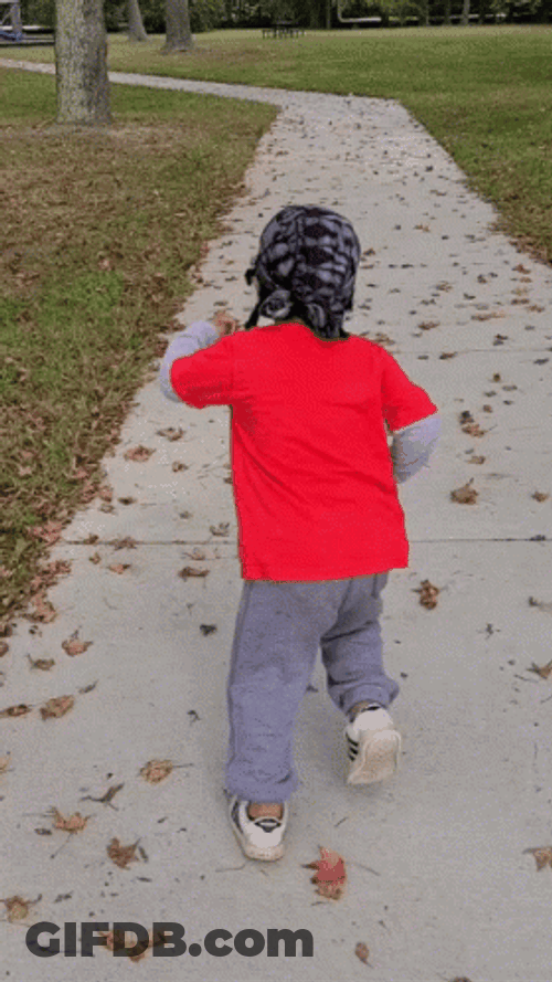 Running Baby In Park GIF
