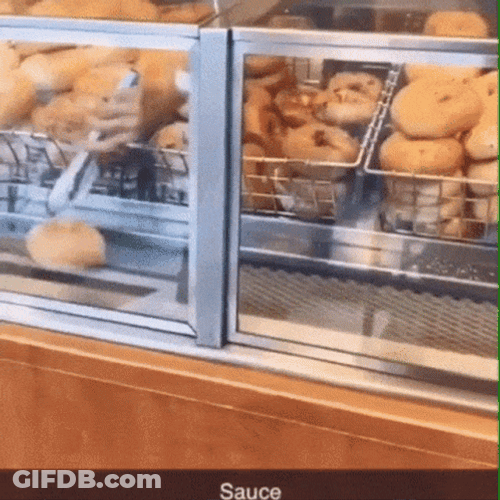 Running Bagel In The Bakeshop GIF
